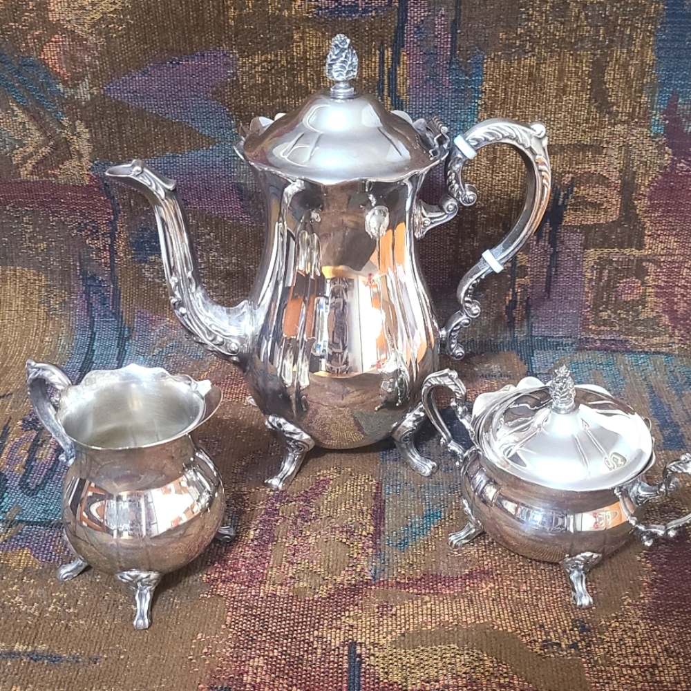 Tea Set 3 pcs Silverplate Raimond Vintage